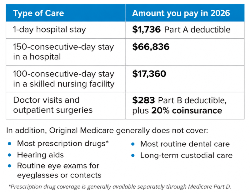 sample Medicare costs 2026